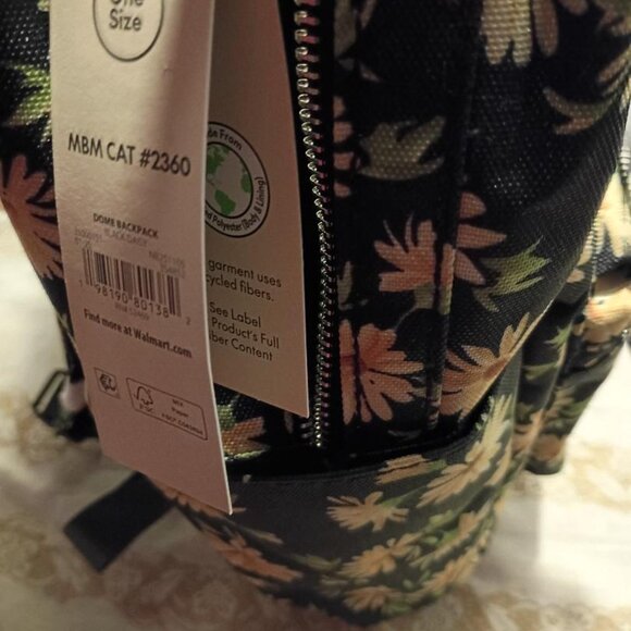 No Boundaries Women's Dome Backpack, Black Sunflower - Picture 3 of 5